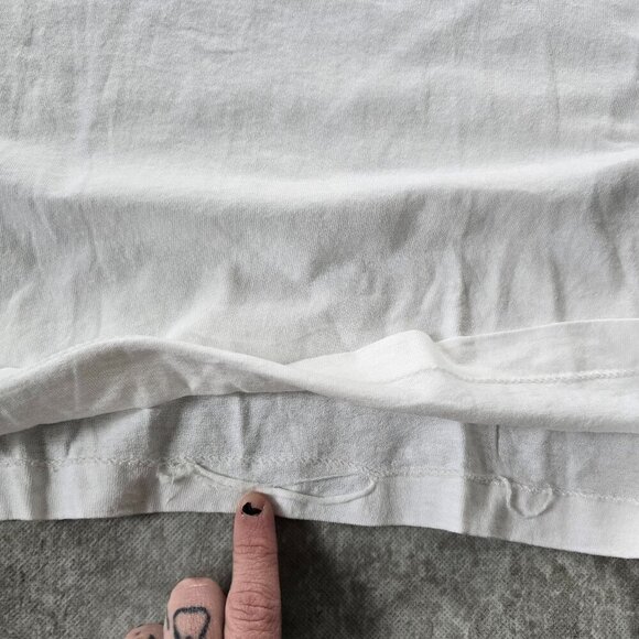 vintage 80's | graphic print white single stitch retro t-shirt | WMS M - Picture 6 of 8